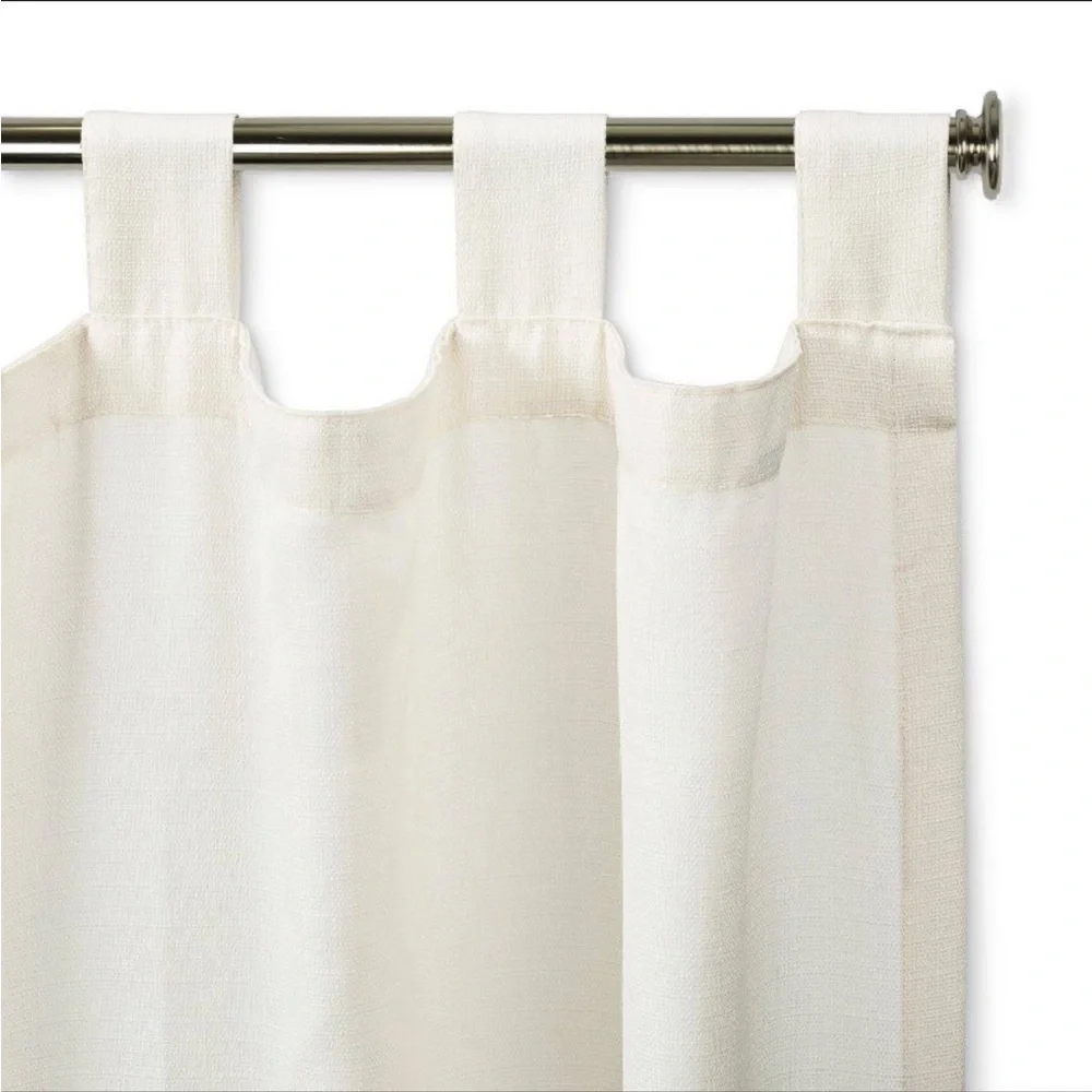 2pk Light Filtering Farrah Curtain Panel UV Protection-Adjustable Rods and Clips